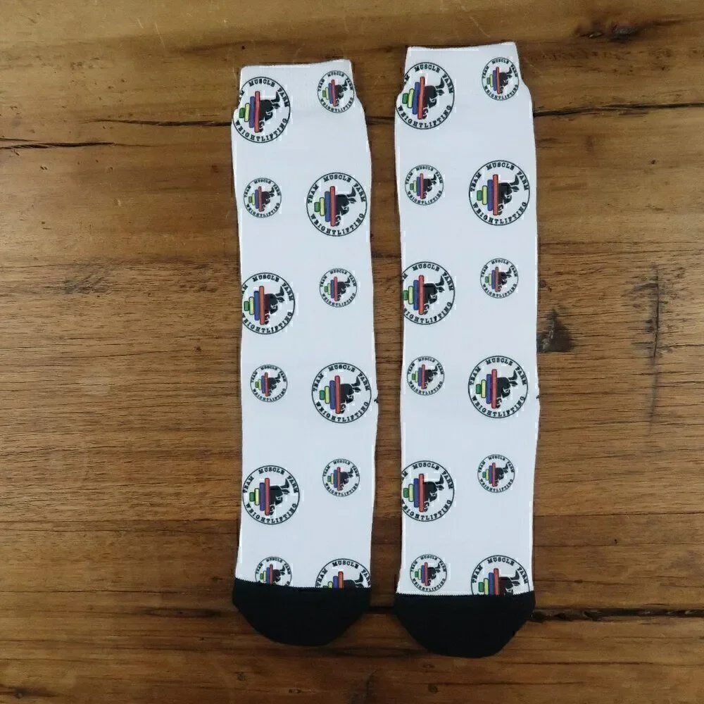 WHITE MUSCLE FARM WEIGHTLIFTING ANKLE SOCKS SIZE 5 TO 9 SHOE NEW